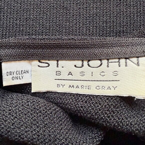 St. John Basics by Marie Gray Size L Black Knit Long Sleeve Mock Neck Sweater - Picture 6 of 12